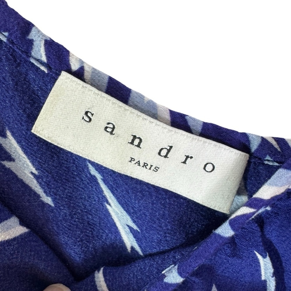 Sandro Lightning Bolt Bare Shoulder Crepe Midi Dress
Blue Kemila Size M - Picture 8 of 14